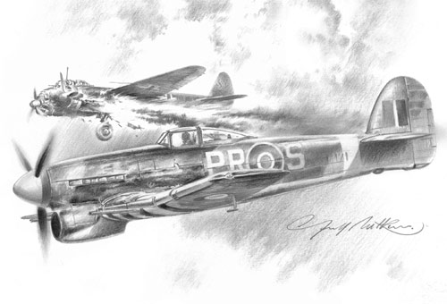 609 Squadron's 200th - Pencil Sketch print